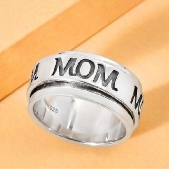 Anti-anxiety Fidget Spinner 925 Ring for Mom Size 10! New! - Picture 2 of 5